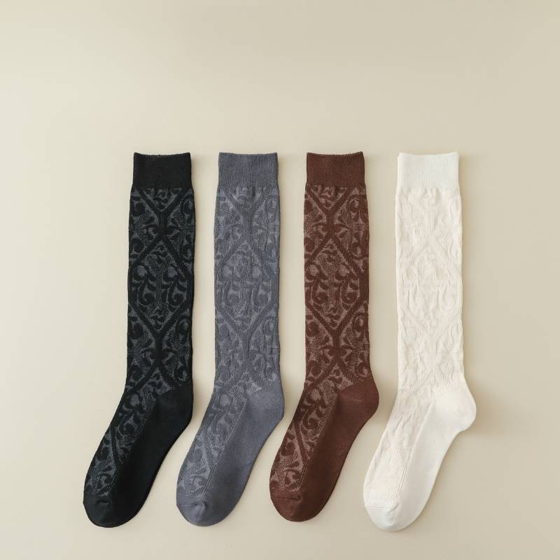Knee High Socks Feamle High Sock Fleece Lined Warm Non-Slip Over-Knee Socks